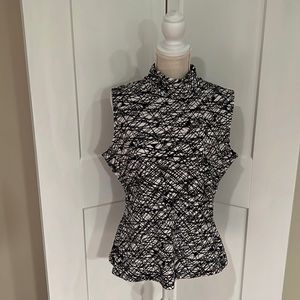 Calvin Klein Suit Top with high collar and zipper closure.